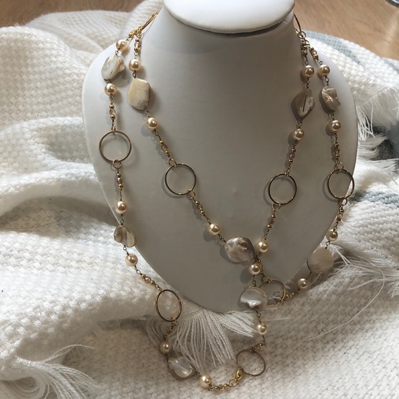 NEW Statement Sea Shell & Pearl necklace/earrings - Picture 2 of 8
